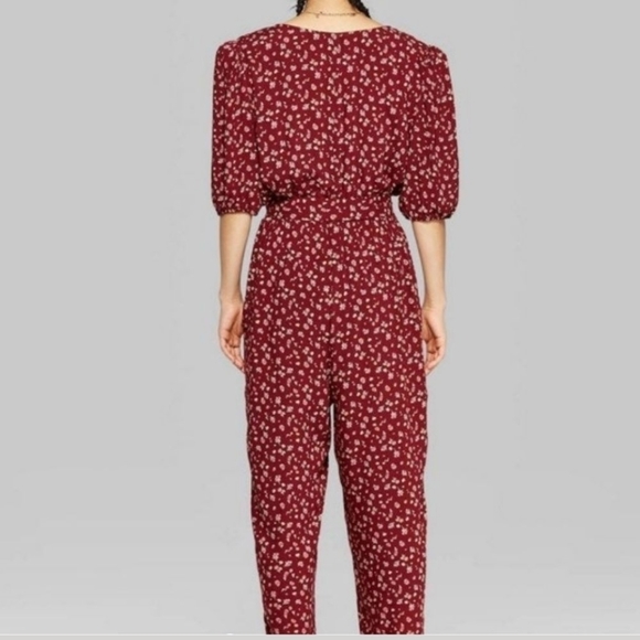 Wild Fable Berry Maroon Jumpsuit with Belt NWT - Picture 3 of 8